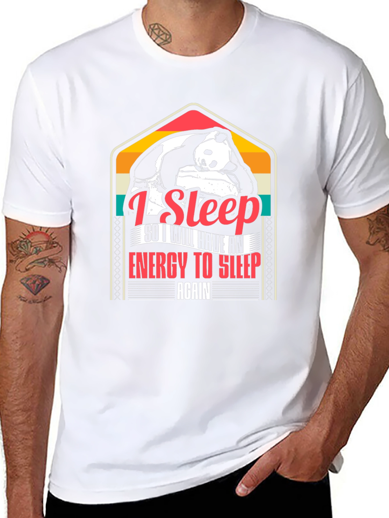 I Sleep Panda Graphic Tee - Black