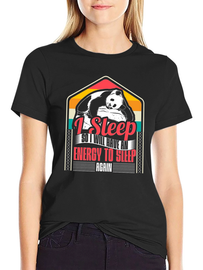 I Sleep Panda Graphic Tee - Black