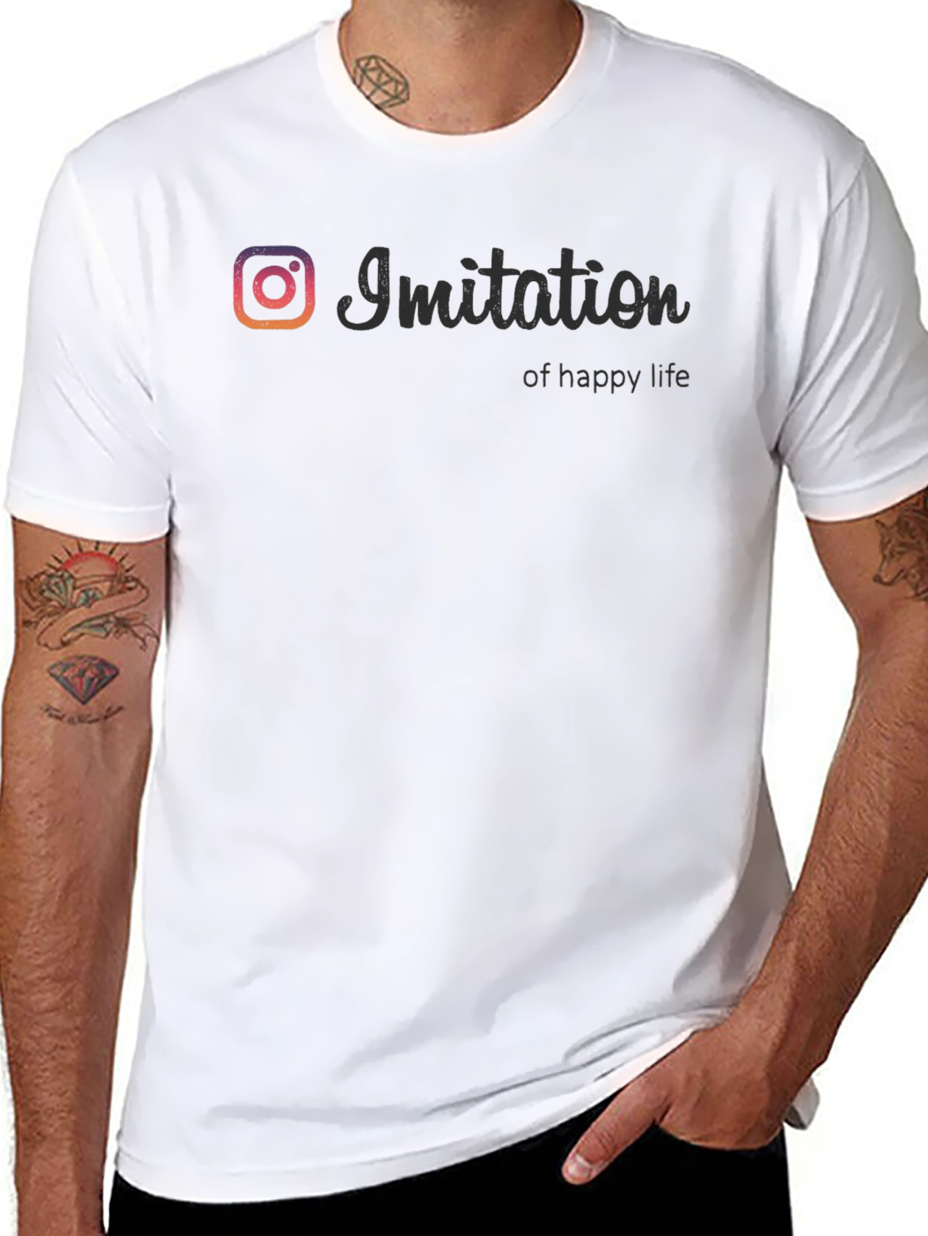 Imitation of Happy Life T-Shirt - Social Media Inspired