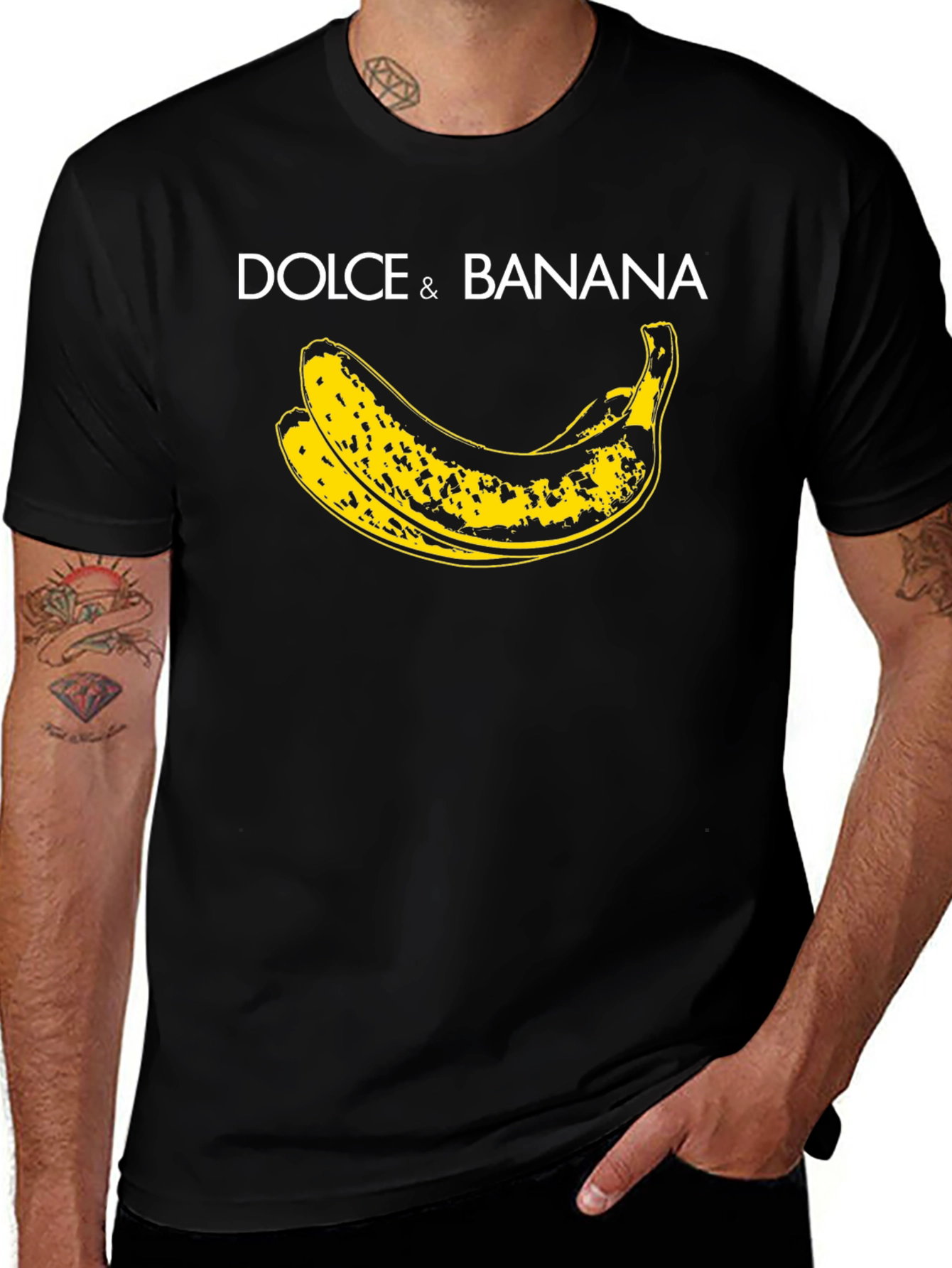 Dolce & Banana T-Shirt - Graphic Print Black Tee