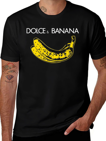 Dolce & Banana T-Shirt - Graphic Print Black Tee