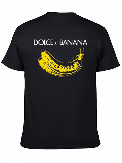 Dolce & Banana T-Shirt - Graphic Print Black Tee