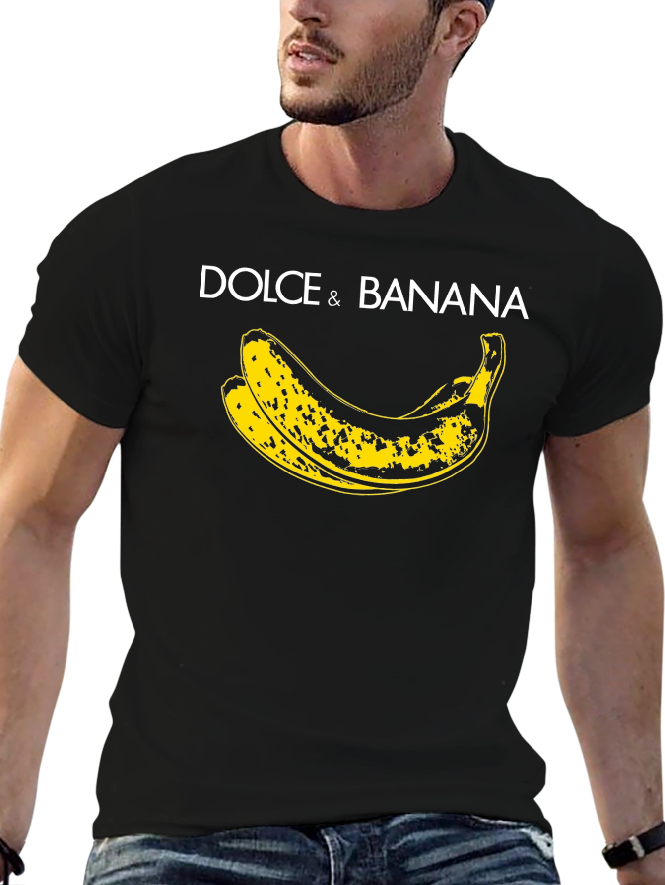 Dolce & Banana T-Shirt - Graphic Print Black Tee