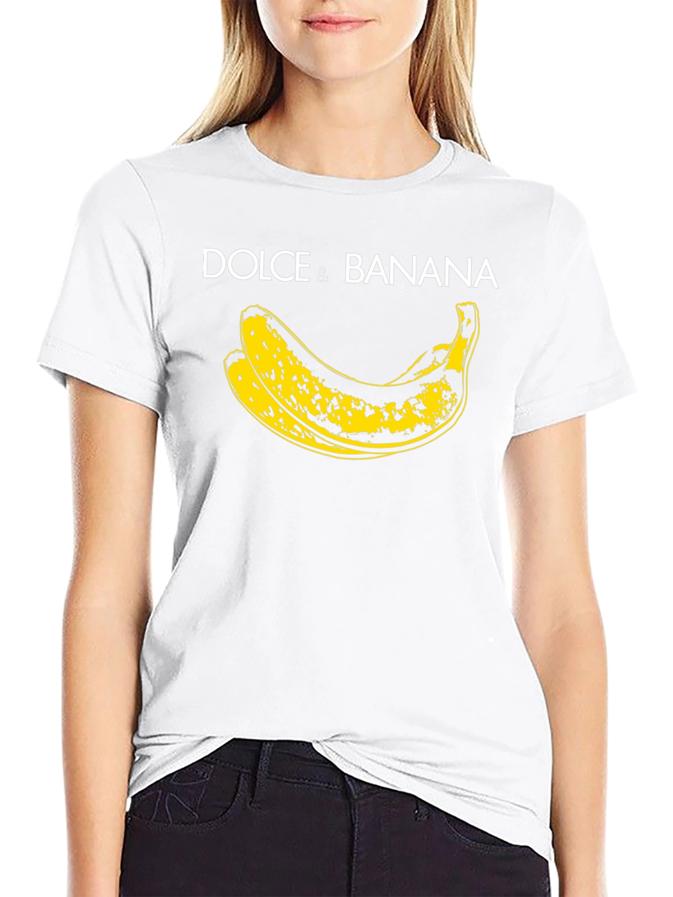 Dolce & Banana T-Shirt - Graphic Print Black Tee