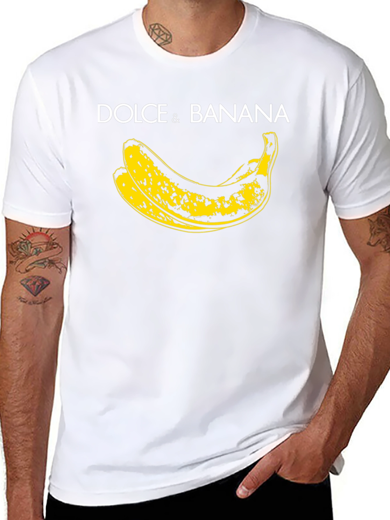 Dolce & Banana T-Shirt - Graphic Print Black Tee