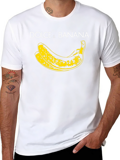 Dolce & Banana T-Shirt - Graphic Print Black Tee
