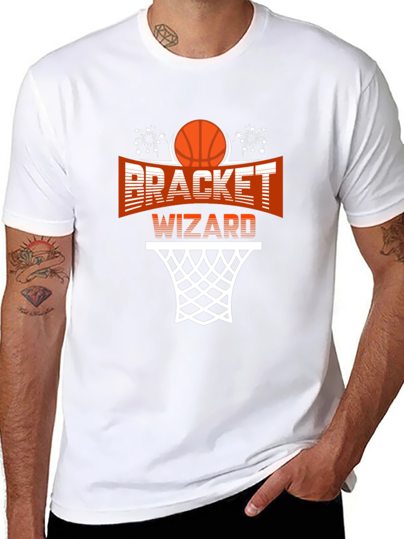 Bracket Wizard Graphic T-Shirt - Basketball Fan Apparel