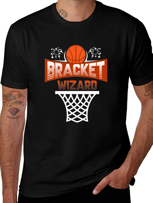 Bracket Wizard Graphic T-Shirt - Basketball Fan Apparel