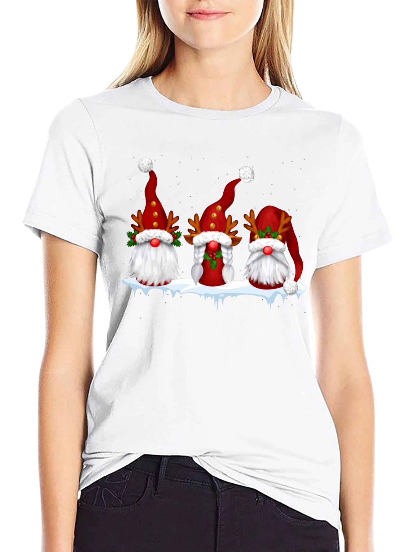 Festive Gnome Christmas Graphic Tee