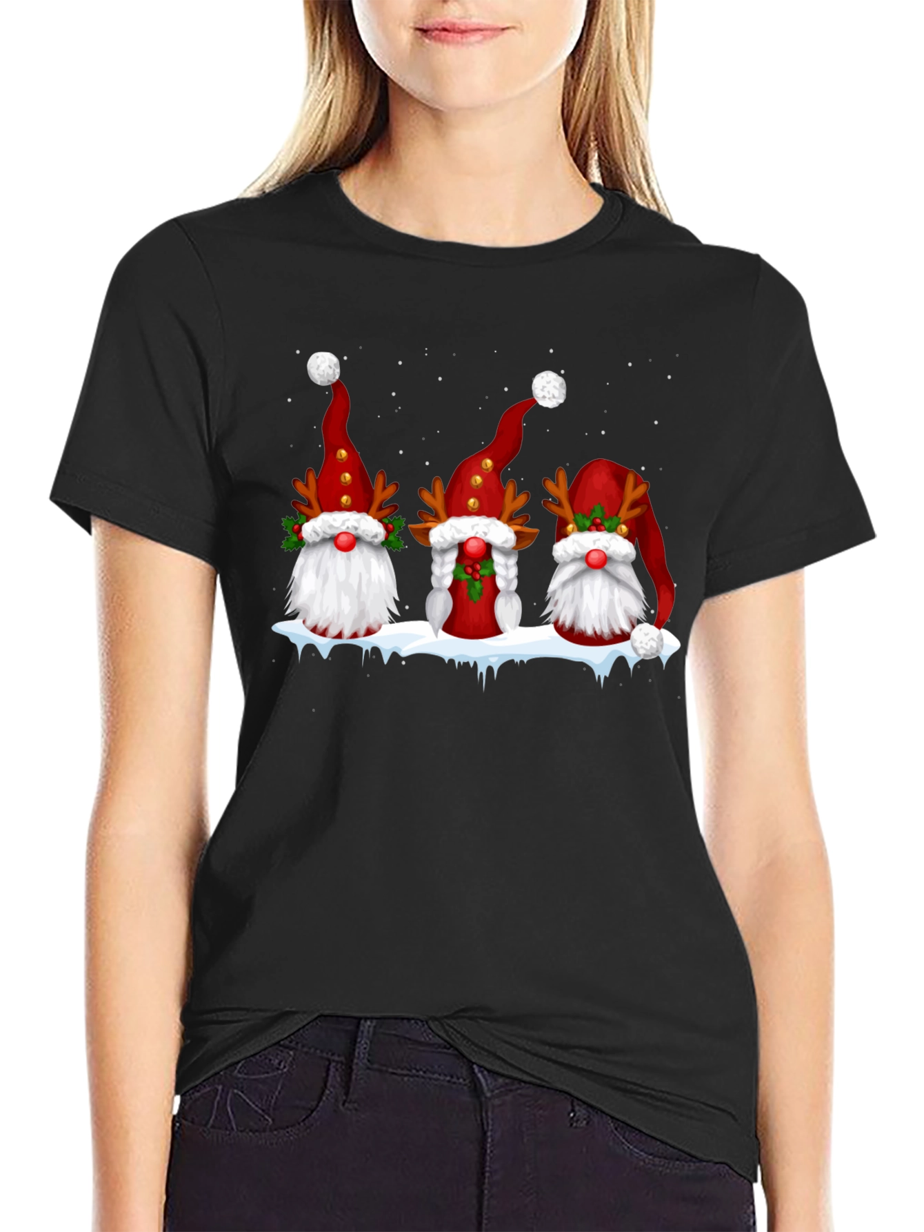 Festive Gnome Christmas Graphic Tee