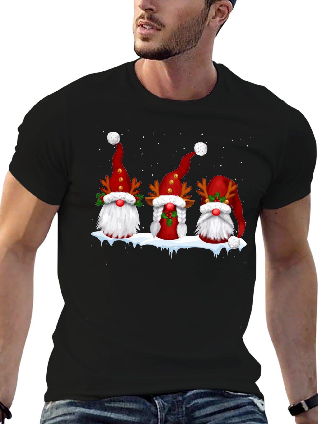 Festive Gnome Christmas Graphic Tee