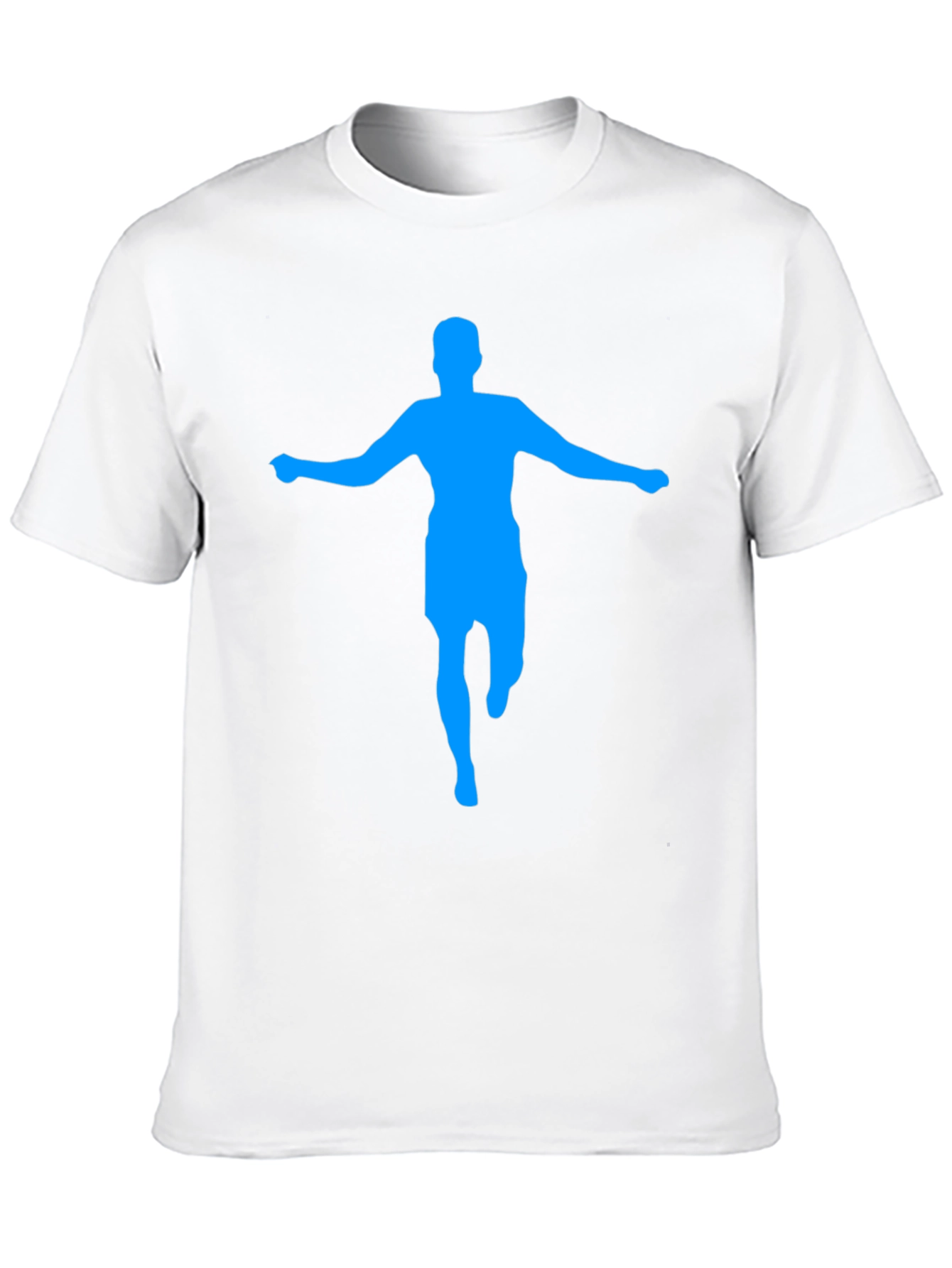 Mens Black T-Shirt with Blue Silhouette Graphic