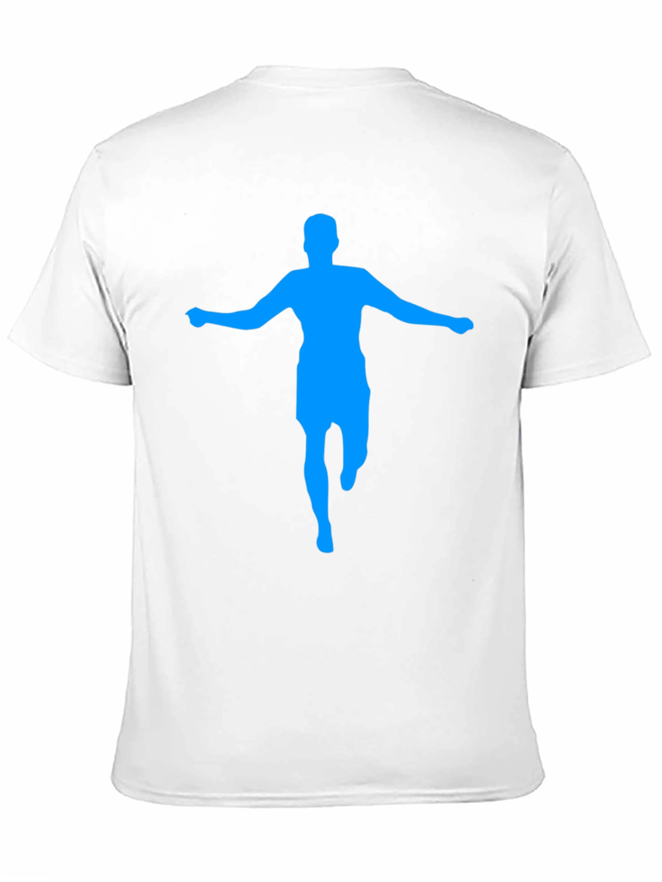 Mens Black T-Shirt with Blue Silhouette Graphic