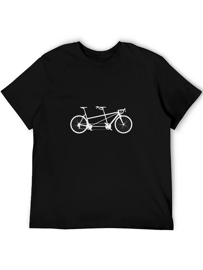 Tandem Bike Graphic Tee - Cycling Lovers T-Shirt