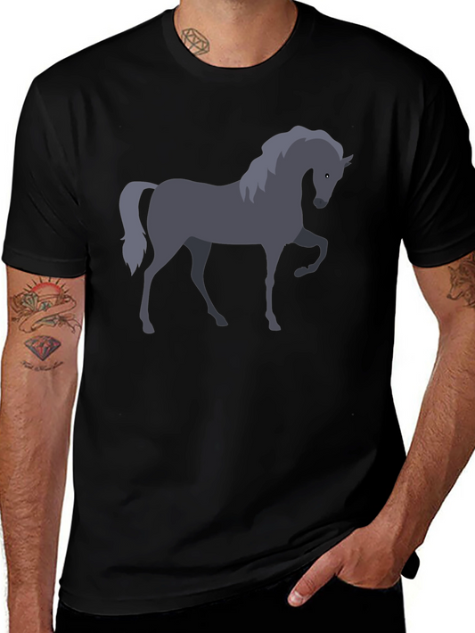 Horse Graphic T-Shirt - Black Cotton Tee
