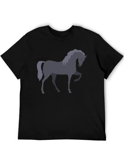 Horse Graphic T-Shirt - Black Cotton Tee