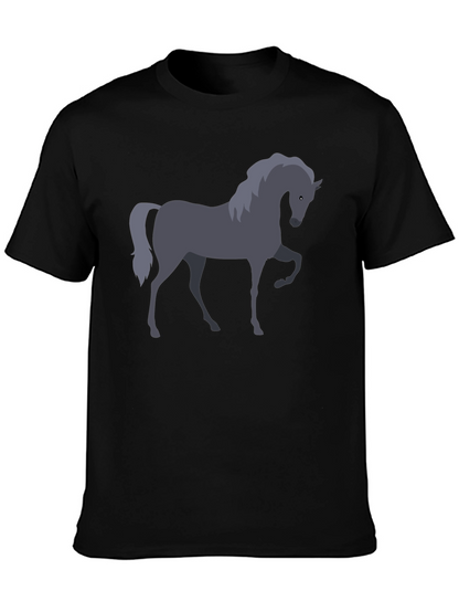 Horse Graphic T-Shirt - Black Cotton Tee
