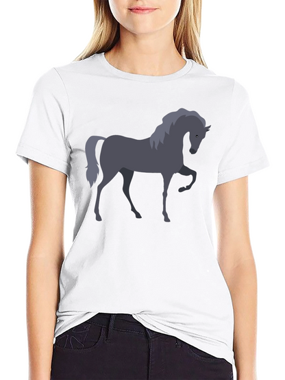 Horse Graphic T-Shirt - Black Cotton Tee