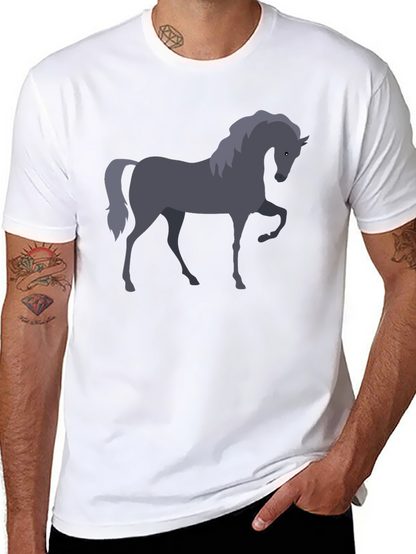 Horse Graphic T-Shirt - Black Cotton Tee
