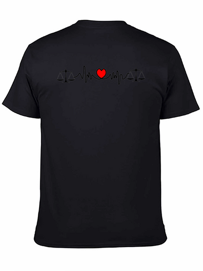 Lawyer Lovebeat T-Shirt - Scales of Justice with Heart