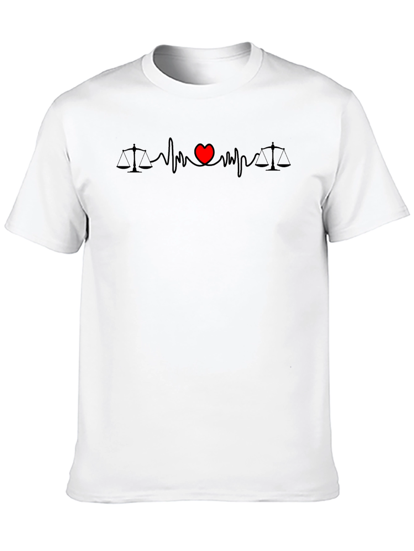 Lawyer Lovebeat T-Shirt - Scales of Justice with Heart