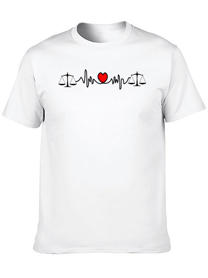 Lawyer Lovebeat T-Shirt - Scales of Justice with Heart