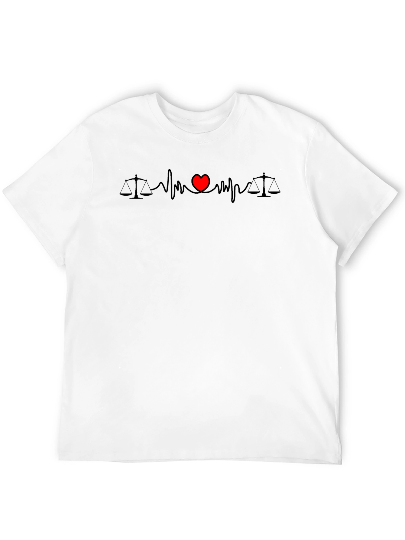 Lawyer Lovebeat T-Shirt - Scales of Justice with Heart