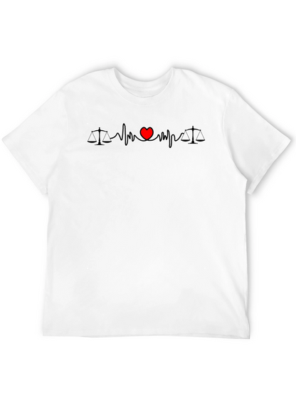 Lawyer Lovebeat T-Shirt - Scales of Justice with Heart