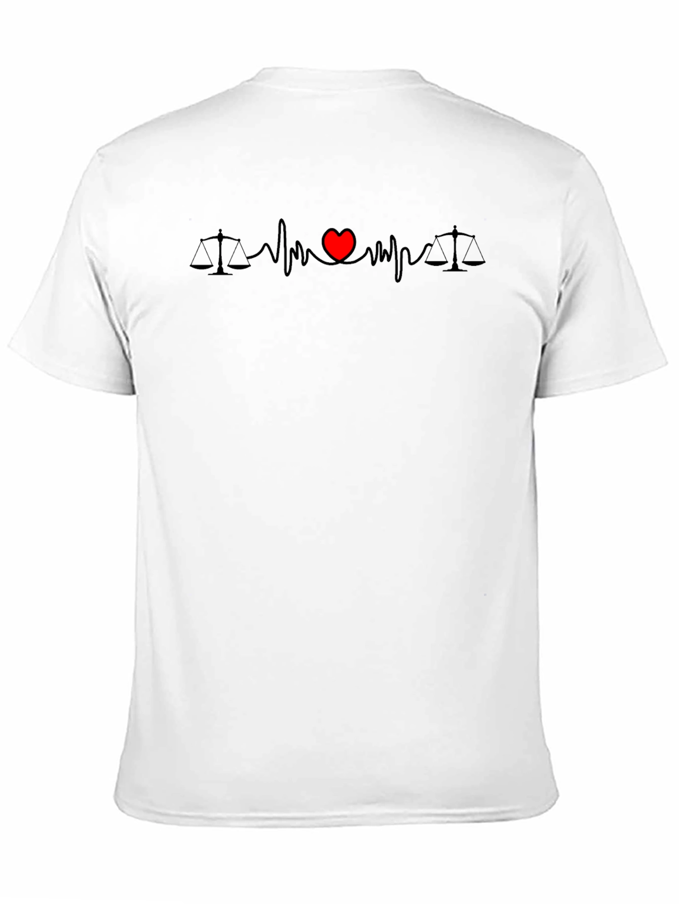 Lawyer Lovebeat T-Shirt - Scales of Justice with Heart