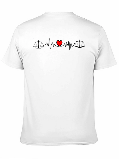 Lawyer Lovebeat T-Shirt - Scales of Justice with Heart