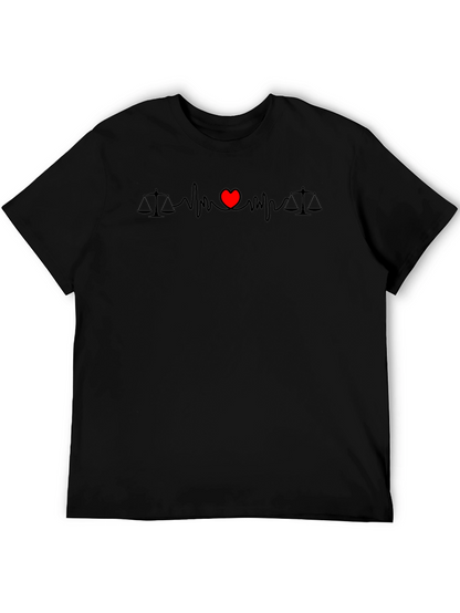 Lawyer Lovebeat T-Shirt - Scales of Justice with Heart