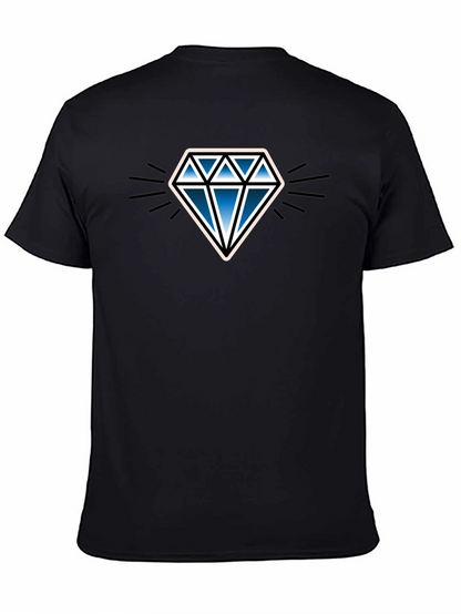 Blue Diamond Graphic Black T-Shirt
