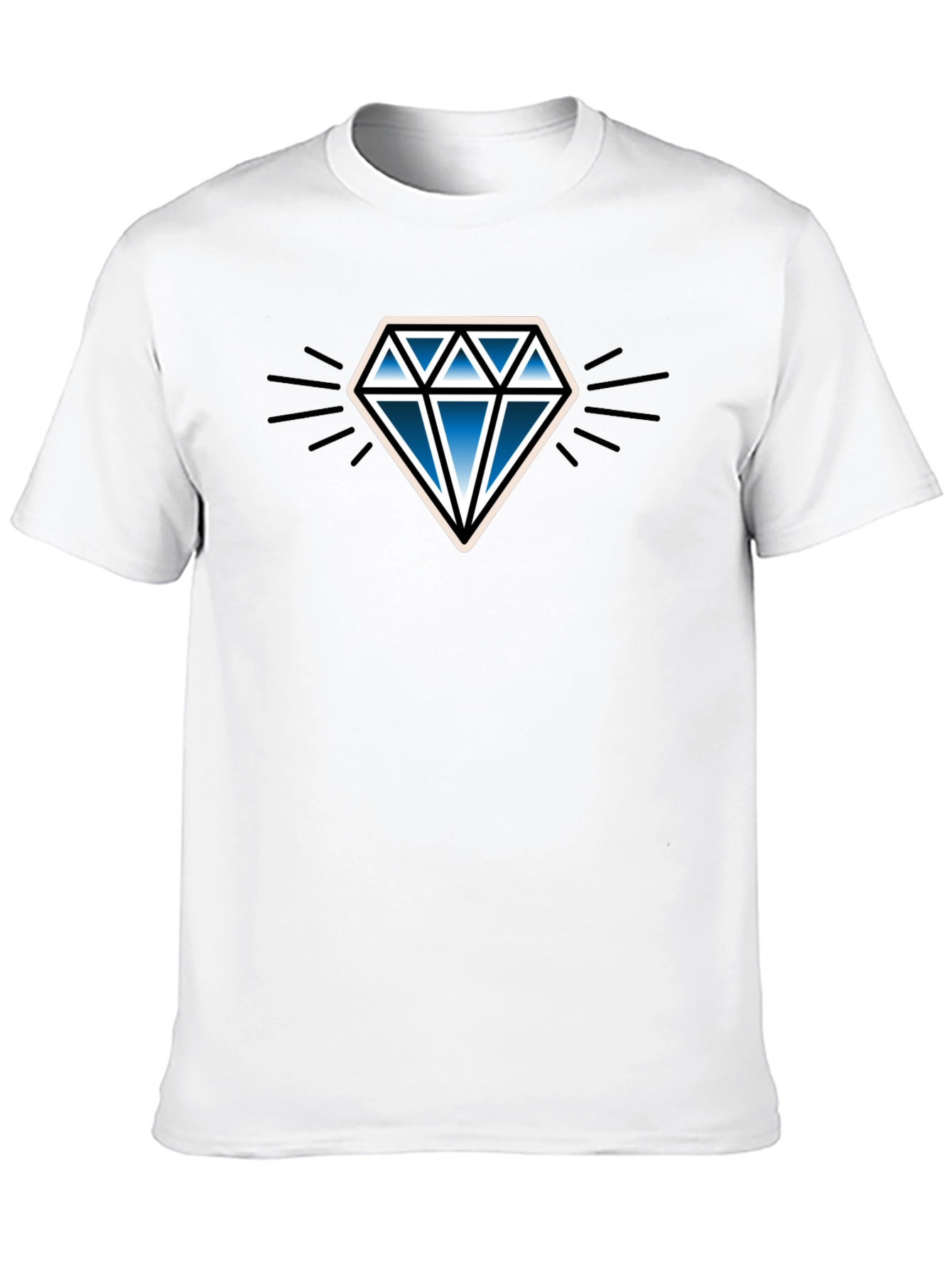 Blue Diamond Graphic Black T-Shirt
