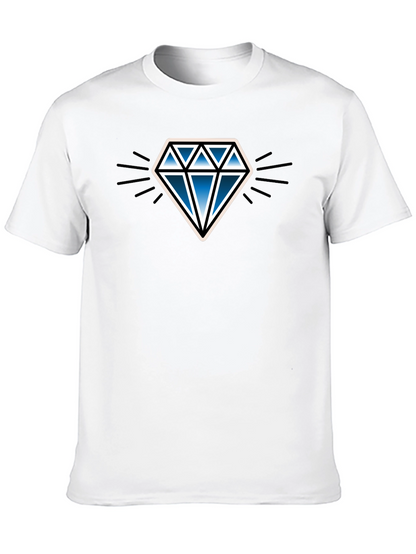 Blue Diamond Graphic Black T-Shirt