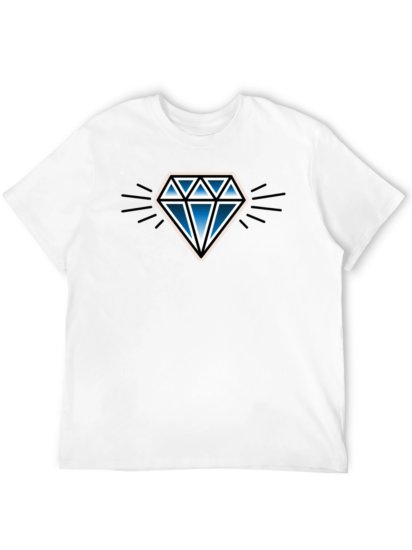 Blue Diamond Graphic Black T-Shirt