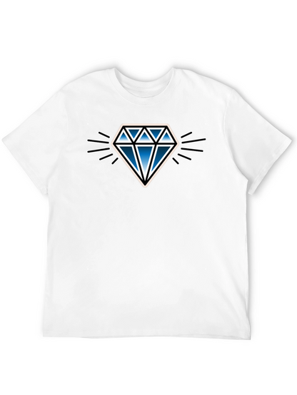 Blue Diamond Graphic Black T-Shirt