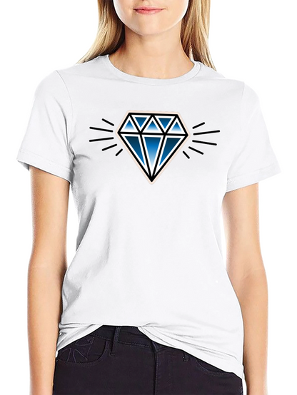 Blue Diamond Graphic Black T-Shirt