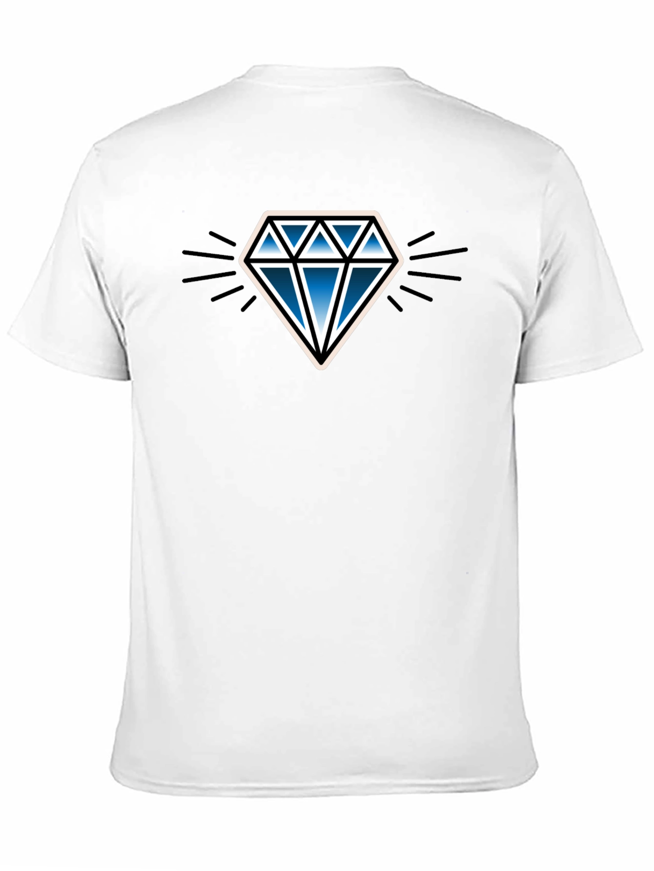 Blue Diamond Graphic Black T-Shirt