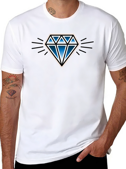 Blue Diamond Graphic Black T-Shirt