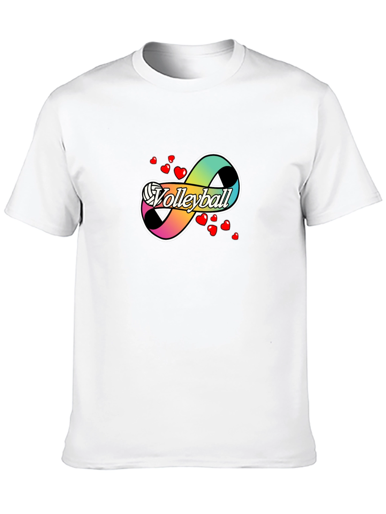 Volleyball Infinity Love Graphic T-Shirt - Black