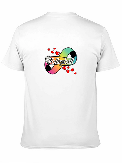 Volleyball Infinity Love Graphic T-Shirt - Black