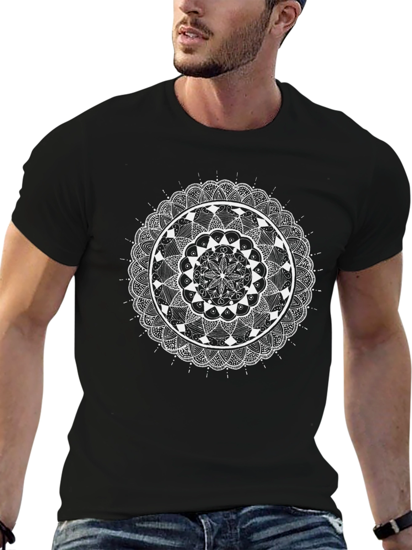Mandala Art Black T-Shirt