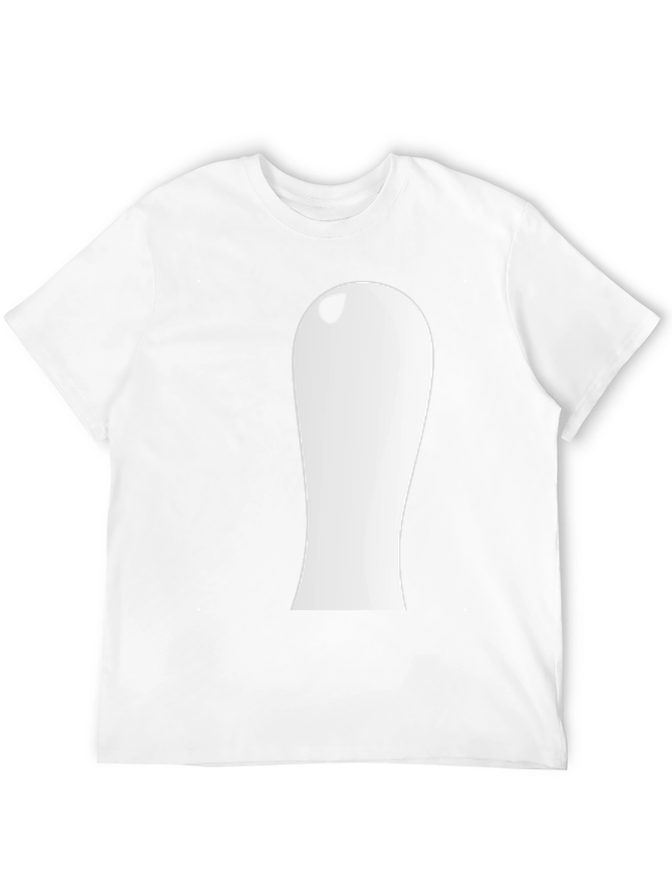 Novelty Black T-Shirt: Abstract White Shape
