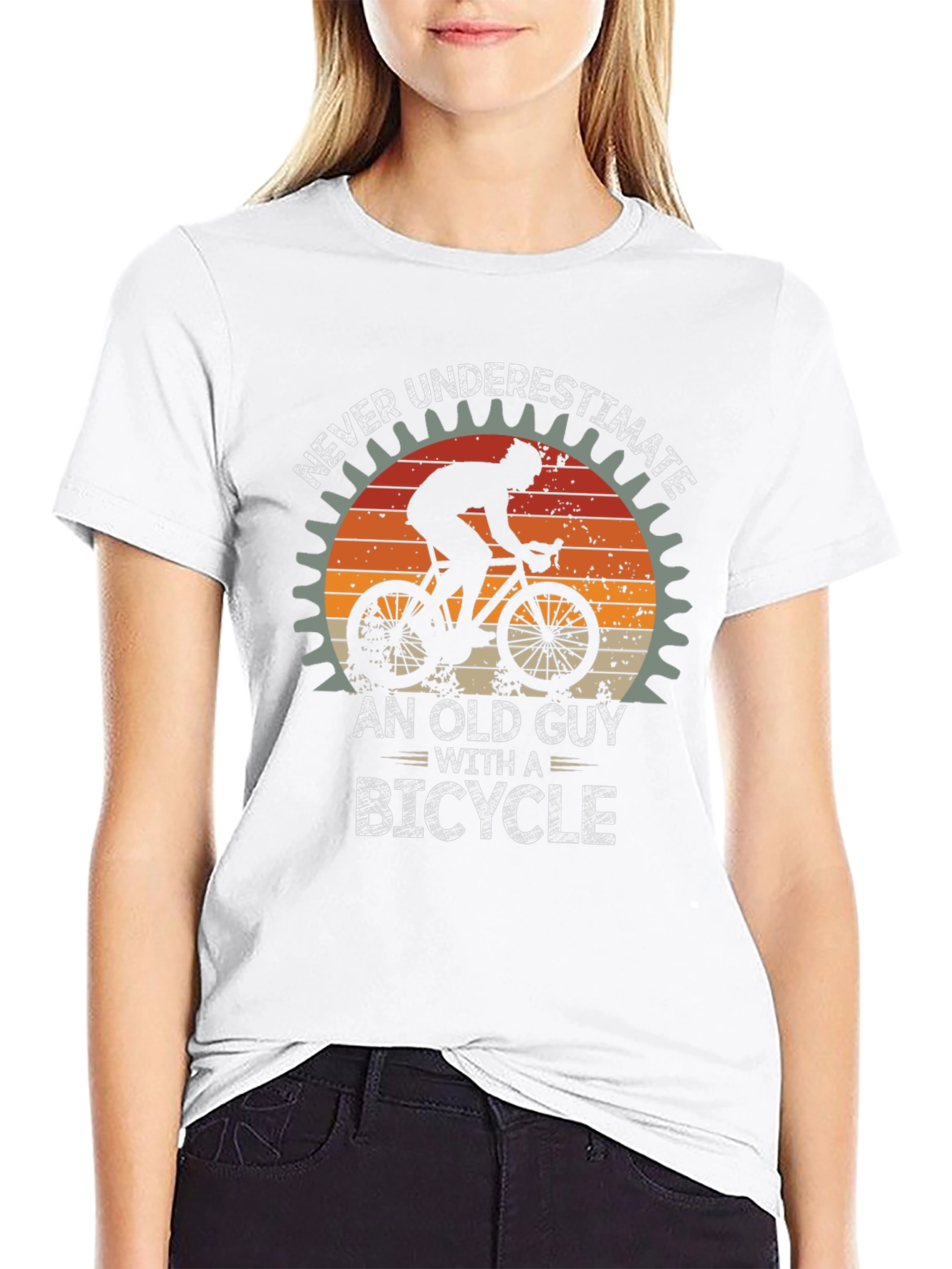 Never Underestimate an Old Guy with a Bicycle T-Shirt