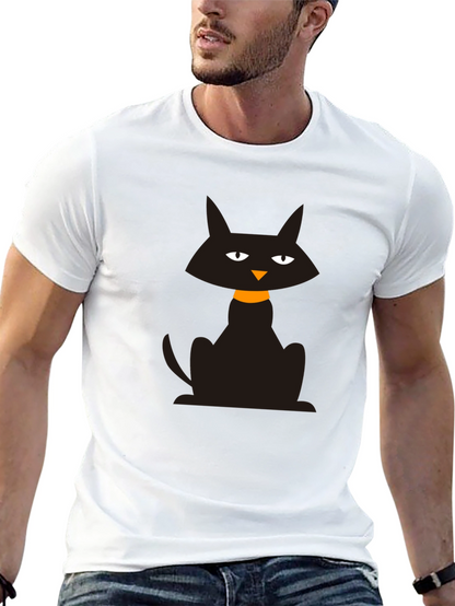 Black Cat Graphic T-Shirt - Halloween Style