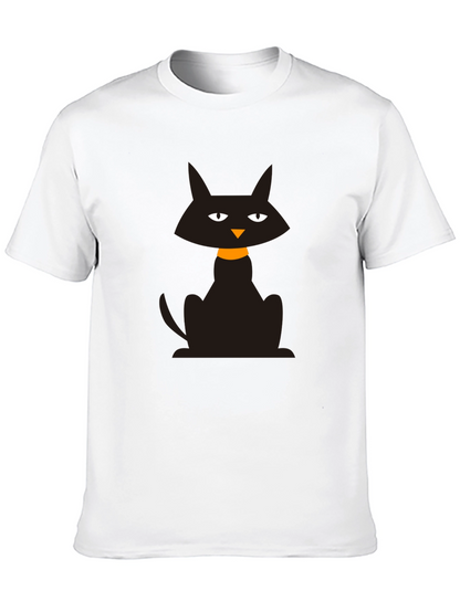 Black Cat Graphic T-Shirt - Halloween Style