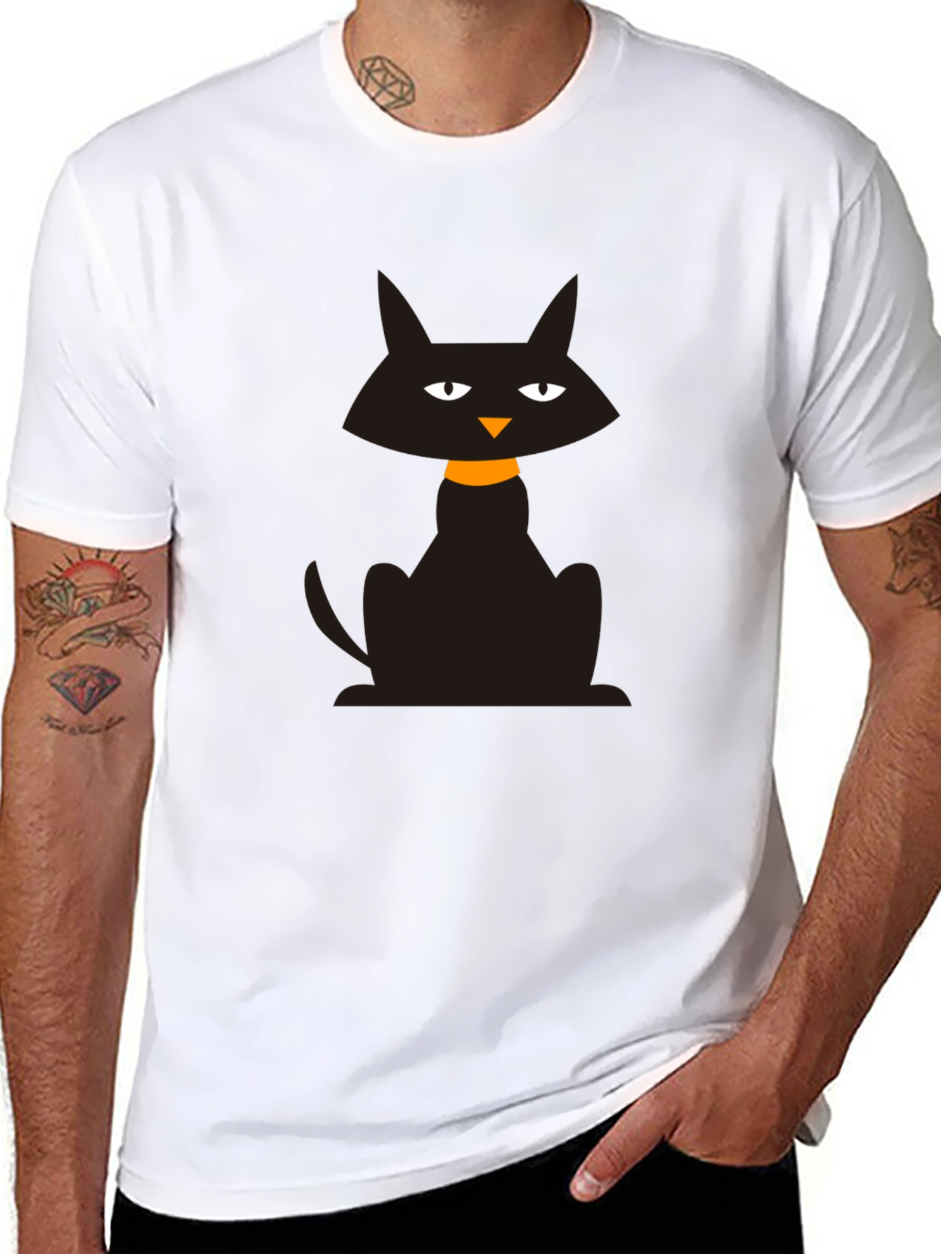 Black Cat Graphic T-Shirt - Halloween Style