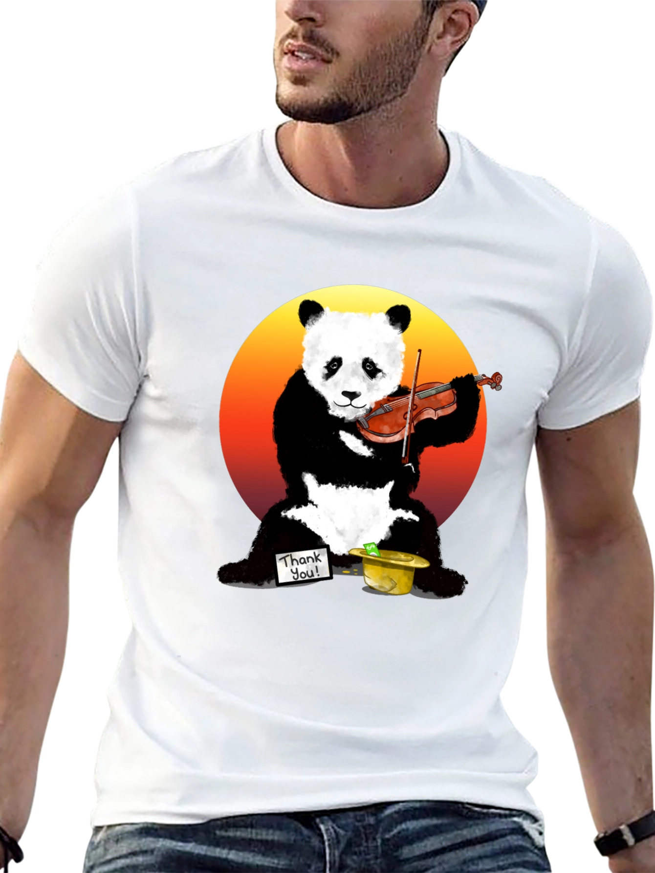 Panda Violinist Graphic Tee