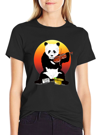 Panda Violinist Graphic Tee