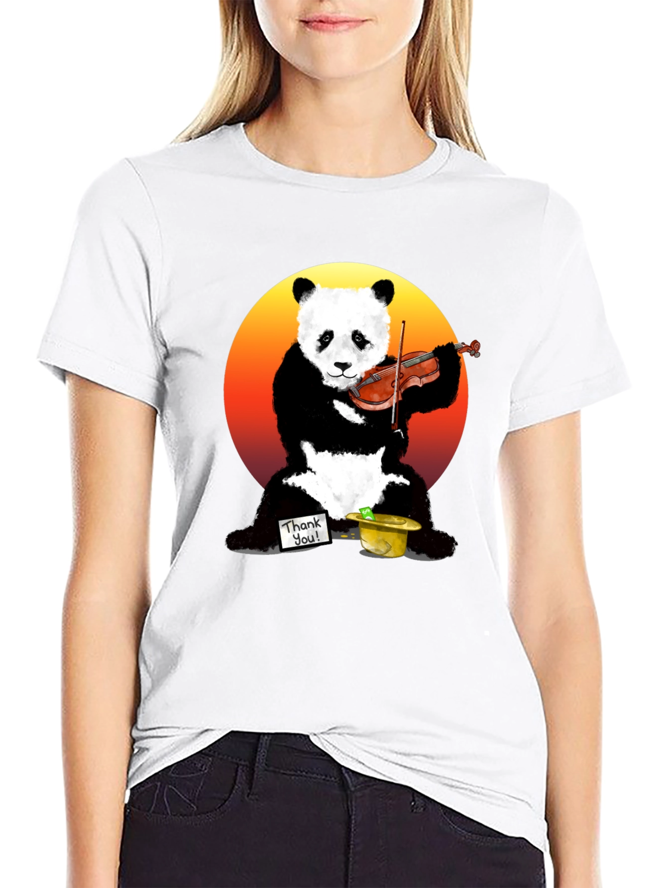 Panda Violinist Graphic Tee